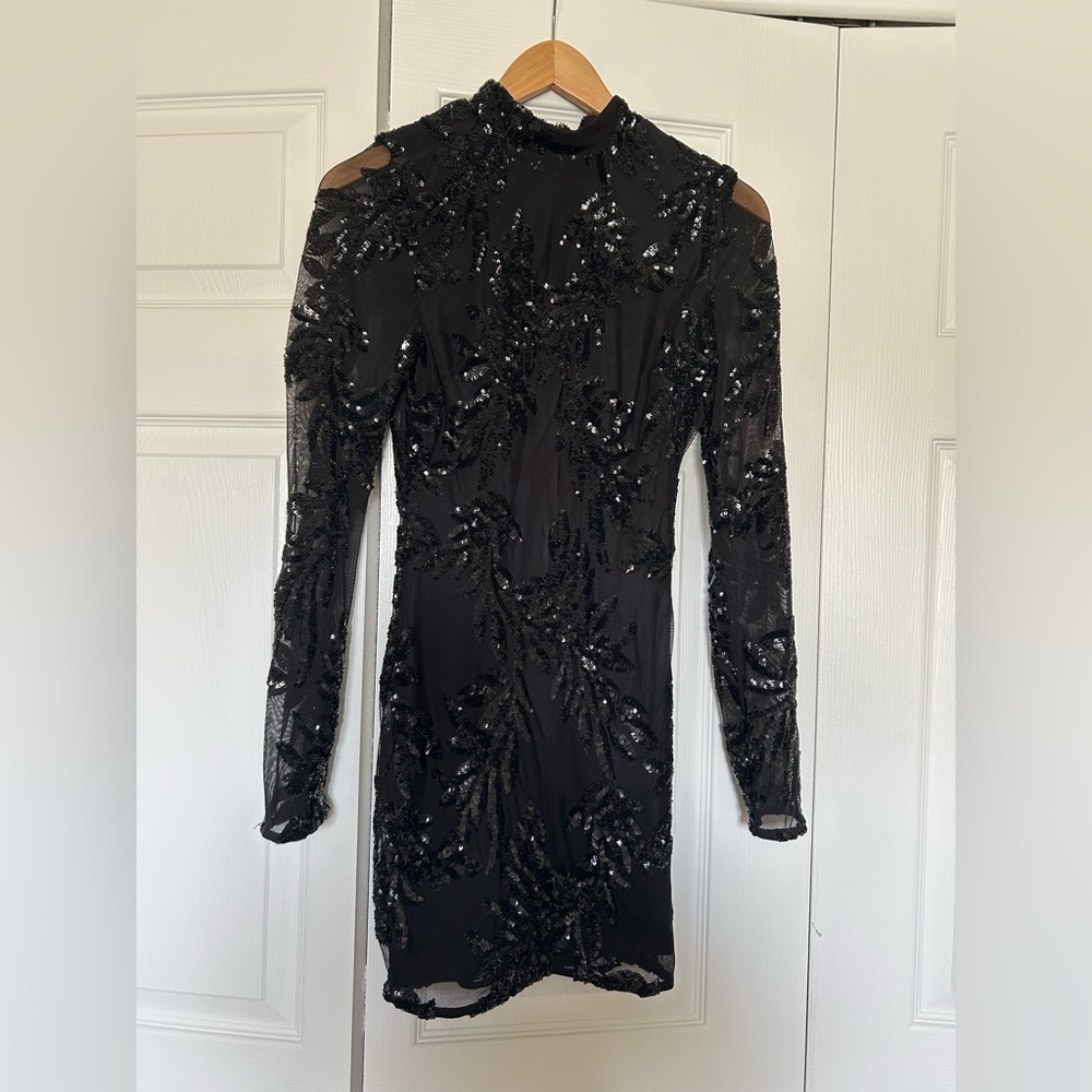 Girls/Women’s Lovely Day Elegant Black Sequin Dress Size Small